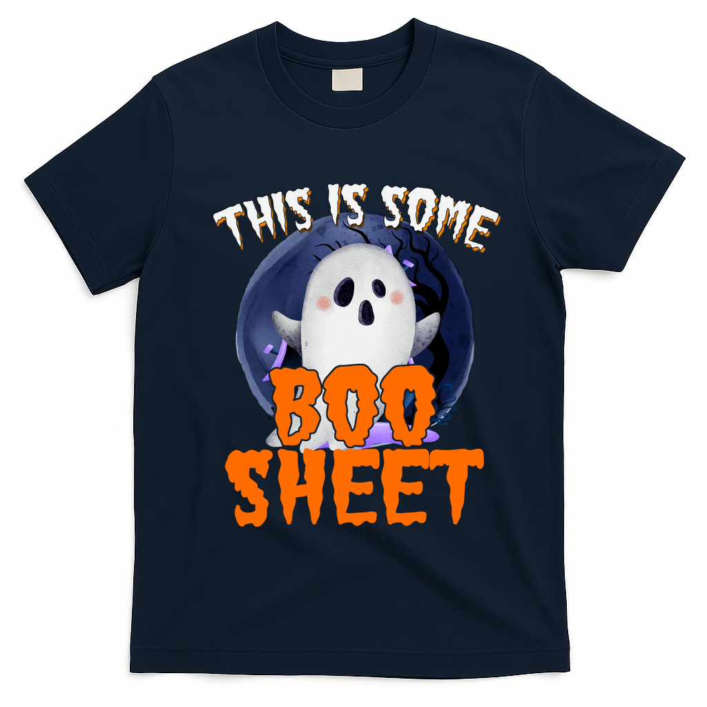 This Is Some Boo Sheet Funny Halloween Ghost T-Shirt - Navy Blue