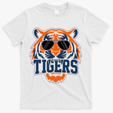 Tigers Inspirational Sports Fan Athletic Name T-Shirt - White