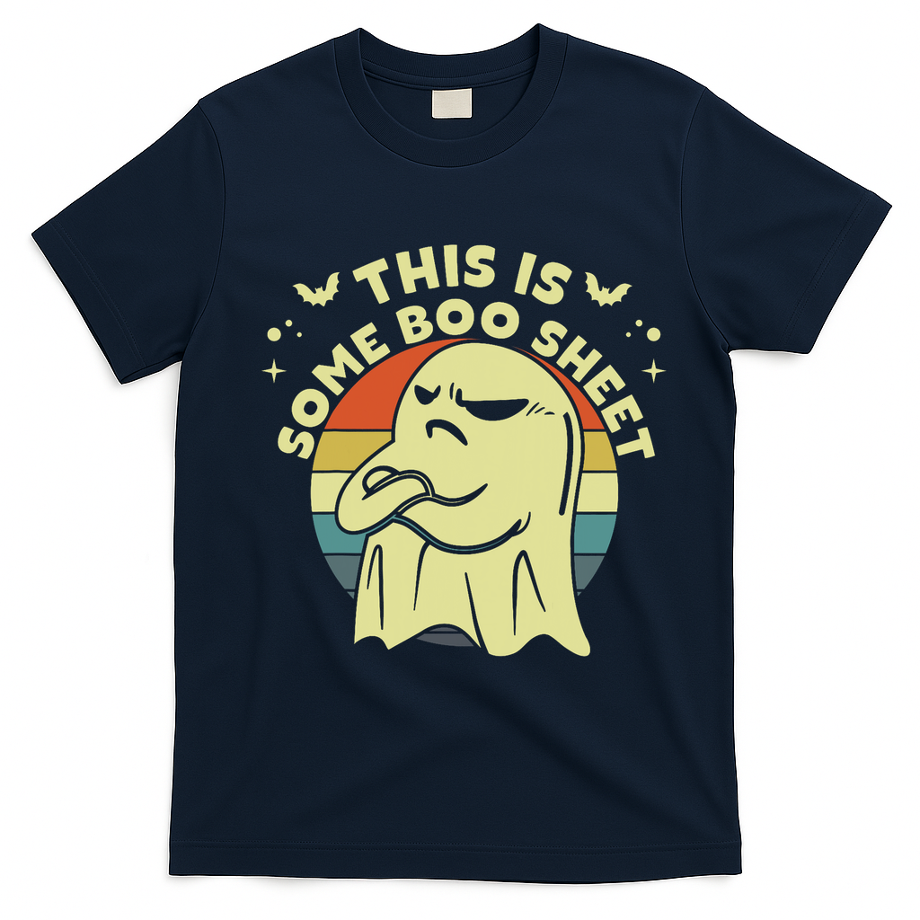 This Is Some Boo Sheet Ghost Halloween Costume Funny T-Shirt - Navy Blue