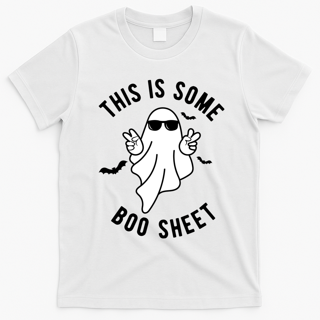This Is Some Boo Sheet Ghost Funny Halloween T-Shirt - White