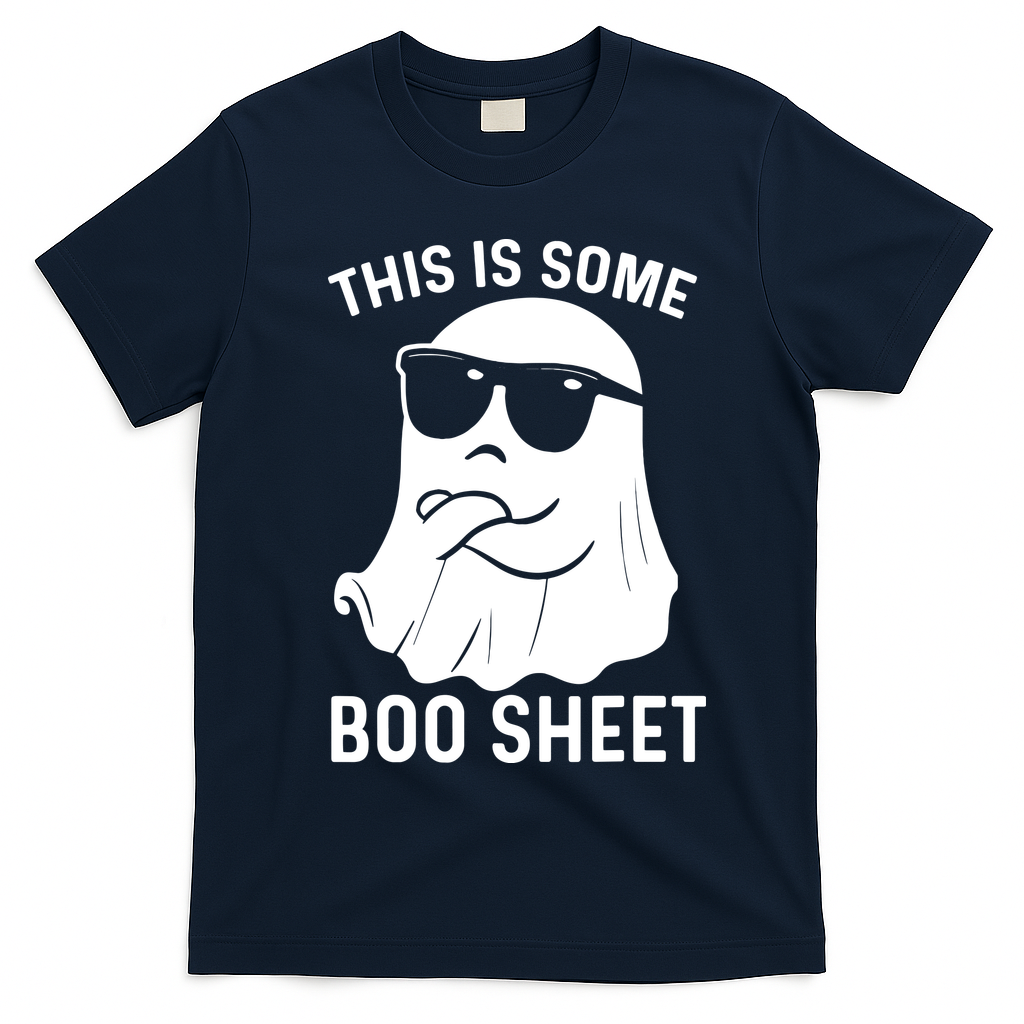 This Is Some Boo Sheet Ghost Halloween Costume T-Shirt - Navy Blue