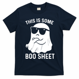 This Is Some Boo Sheet Ghost Halloween Costume T-Shirt - Navy Blue