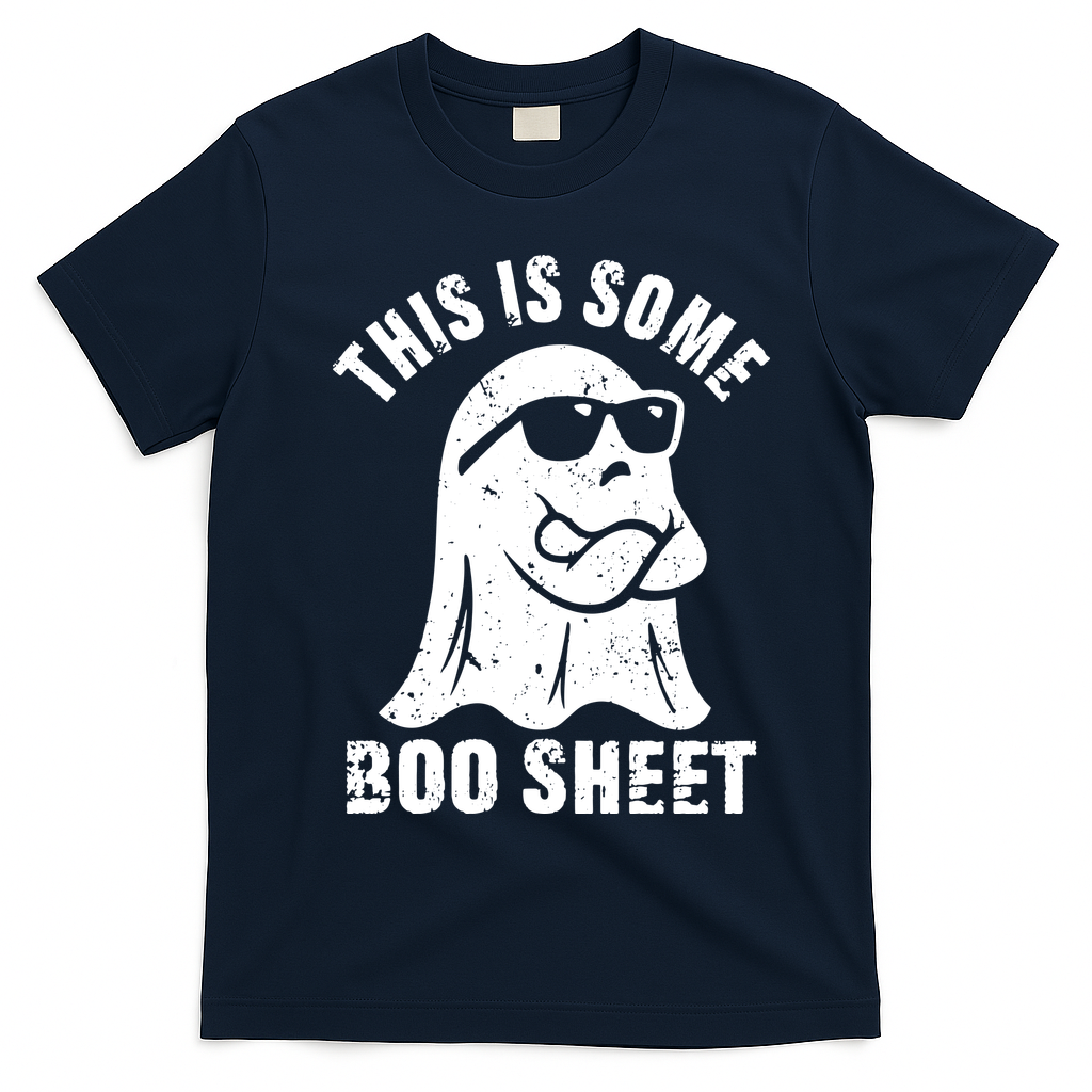 This Is Some Boo Sheet Halloween Ghost Funny Gift T-Shirt - Navy Blue