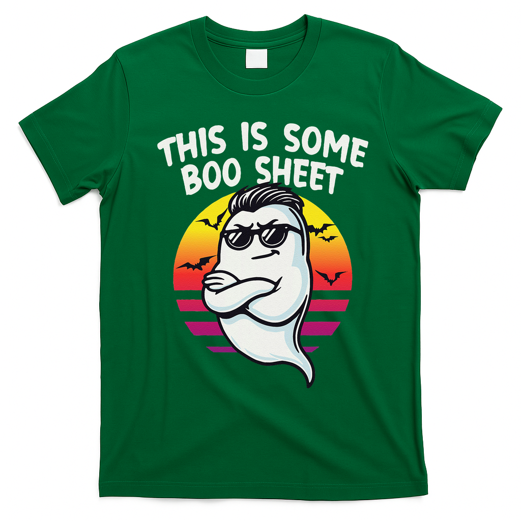 This Is Some Boo Sheet Funny Retro Halloween Ghost T-Shirt - Irish Green