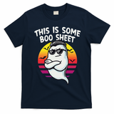 This Is Some Boo Sheet Funny Retro Halloween Ghost T-Shirt - Navy Blue