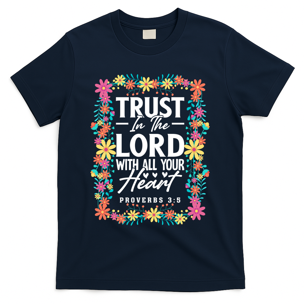 Trust In The Lord With All Your Heart T-Shirt - Navy