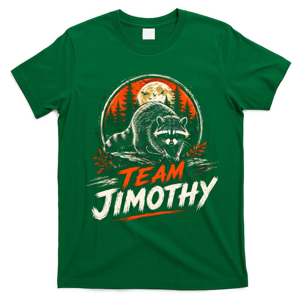 Team Jimothy Viral Raccoon Funny T-Shirt - Irish Green