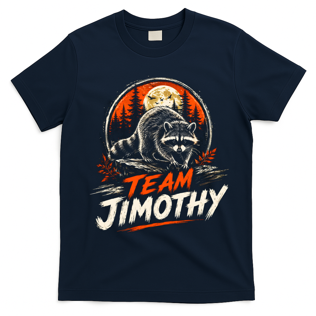 Team Jimothy Viral Raccoon Funny T-Shirt - Navy Blue