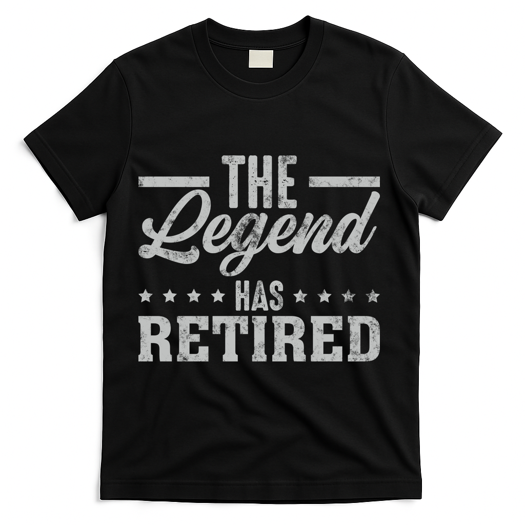 The Legend Has Retired Funny Cool Retirement Gift T-Shirt - Black