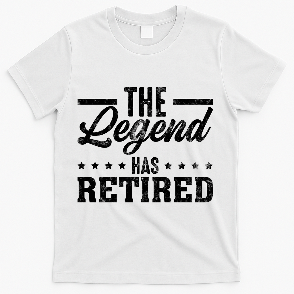 The Legend Has Retired Funny Cool Retirement Gift T-Shirt - White