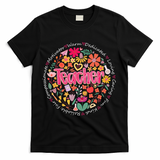 Teach Love Inspire Wildflower Teacher Funny Back To School T-Shirt - Black