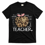 Teacher Life Leopard Apple Teacher's Day Back To School T-Shirt - Black