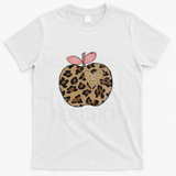 Teacher Life Leopard Apple Teacher's Day Back To School T-Shirt - White