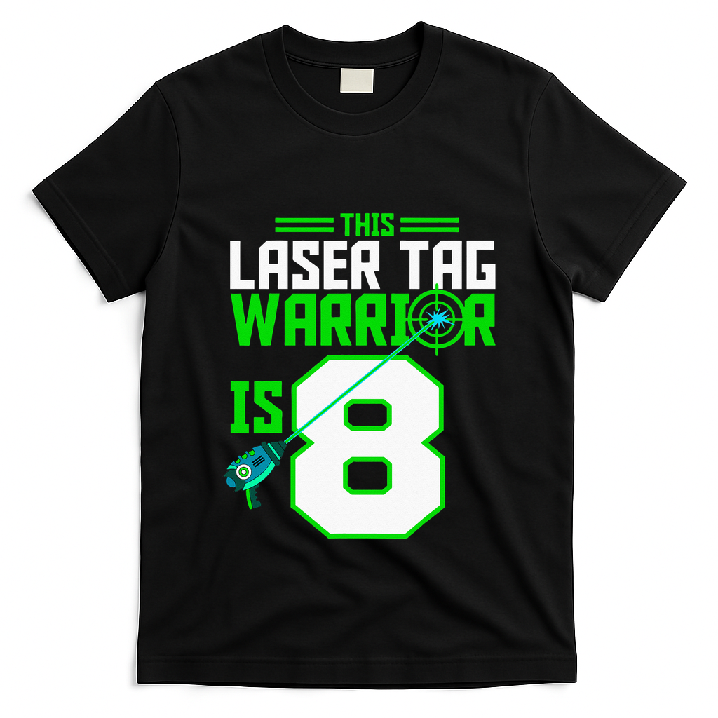 This Laser Tag Warrior Is 8 Gaming Birthday Party T-Shirt