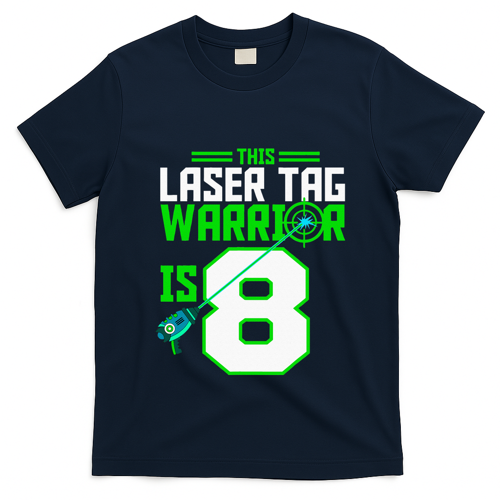 This Laser Tag Warrior Is 8 Gaming Birthday Party T-Shirt