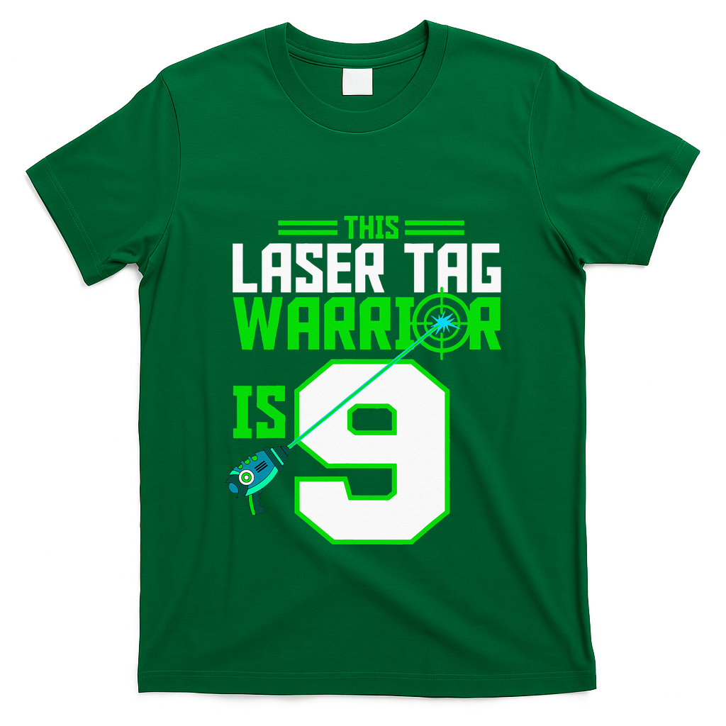 This Laser Tag Warrior Is 9 Gaming Birthday Party T-Shirt