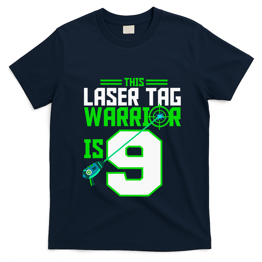 This Laser Tag Warrior Is 9 Gaming Birthday Party T-Shirt