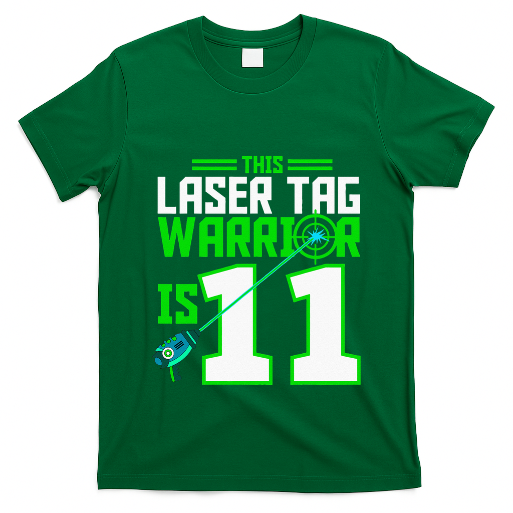 This Laser Tag Warrior Is 11 Gaming Birthday Party T-Shirt