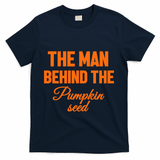 The Man Behind The Pumpkin Seed Halloween Pregnant T-Shirt - Navy