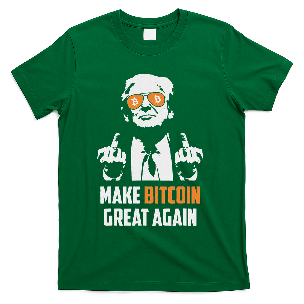 Trump Make Bitcoin Great Again Funny Maga Pro Trump T-Shirt - Green