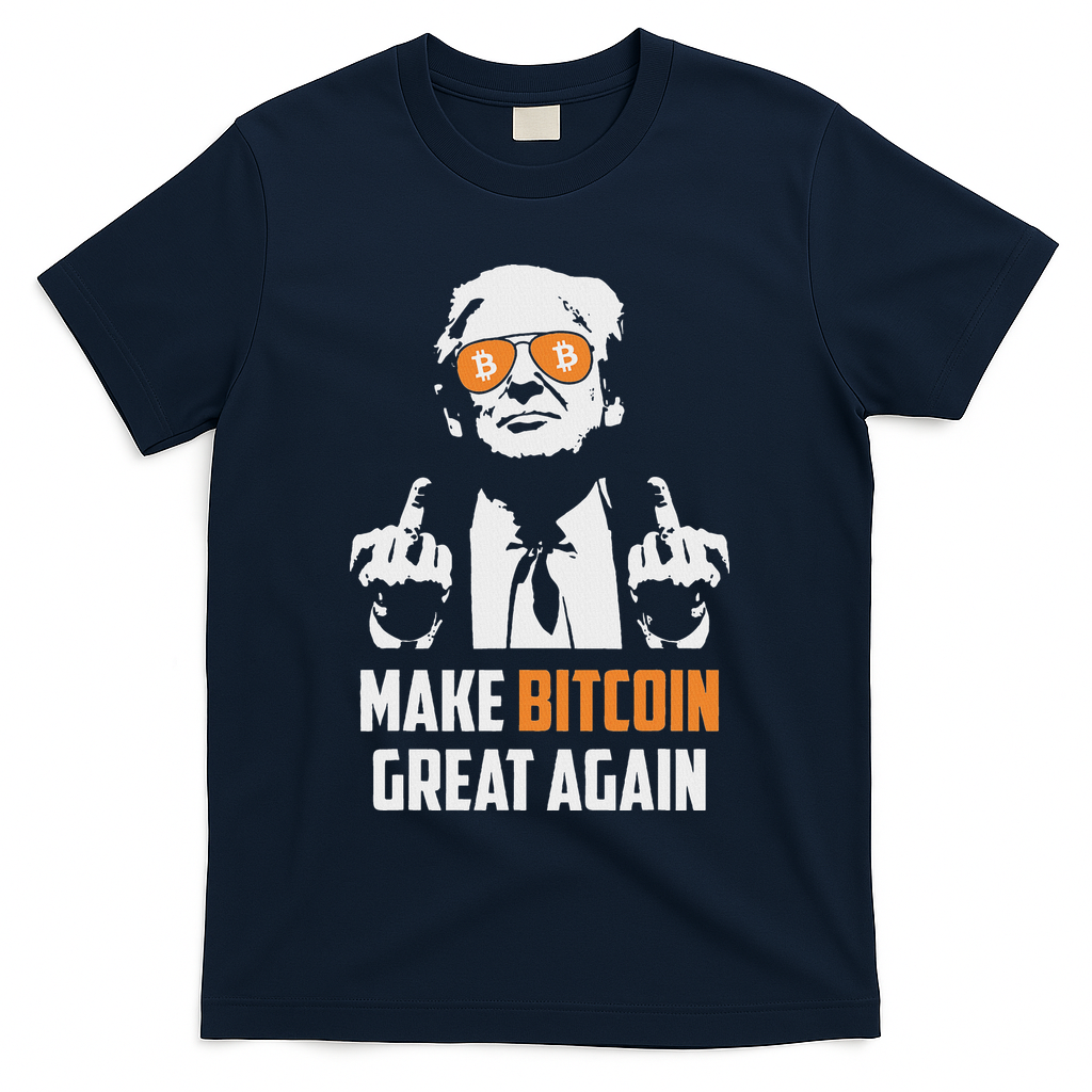 Trump Make Bitcoin Great Again Funny Maga Pro Trump T-Shirt - Navy