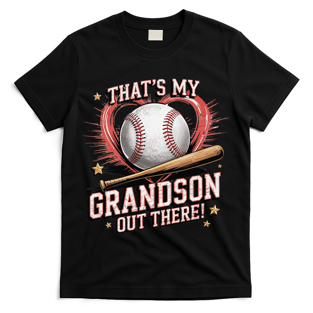 Thats My Grandson Out There Mothers Day Baseball Grandma T-Shirt