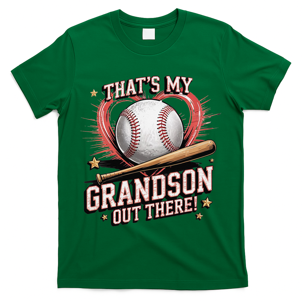 Thats My Grandson Out There Mothers Day Baseball Grandma T-Shirt