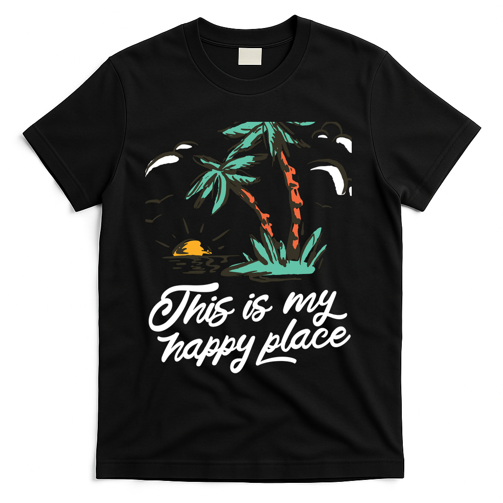 This Is My Happy Place Summer Life T-Shirt - Black