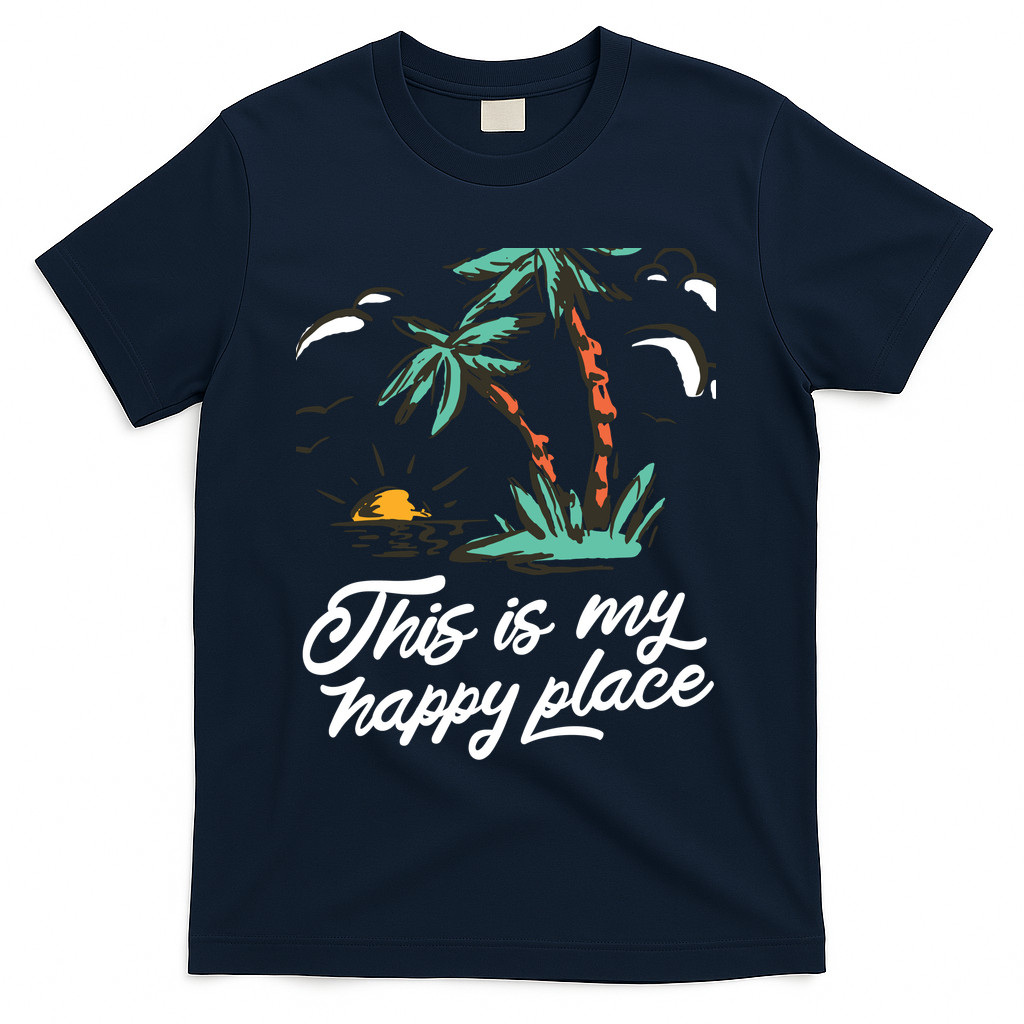 This Is My Happy Place Summer Life T-Shirt - Navy