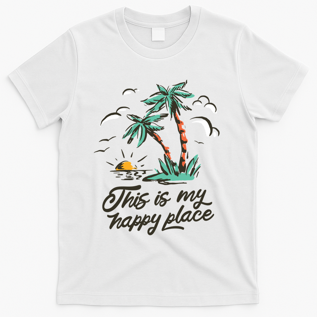 This Is My Happy Place Summer Life T-Shirt - White