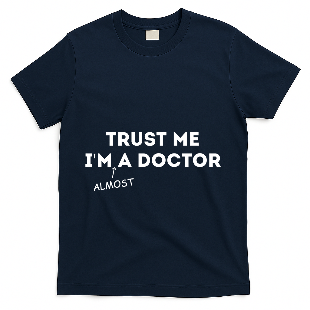 Trust Me I'm Almost A Doctor Funny Medical Student Gift T-Shirt - Navy