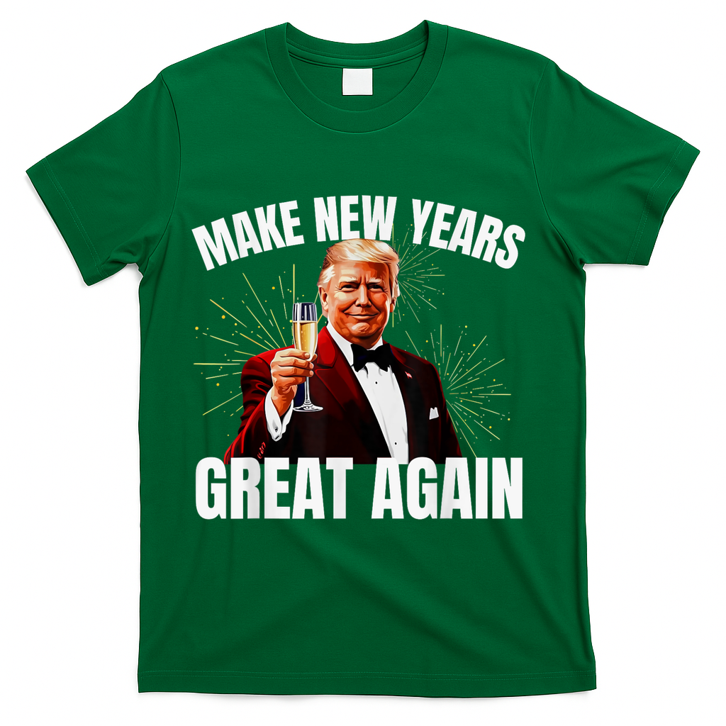 Trump Make New Year Great Again Happy New Years Eve Day 2025 T-Shirt - Green
