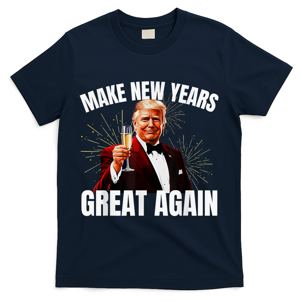 Trump Make New Year Great Again Happy New Years Eve Day 2025 T-Shirt - Navy