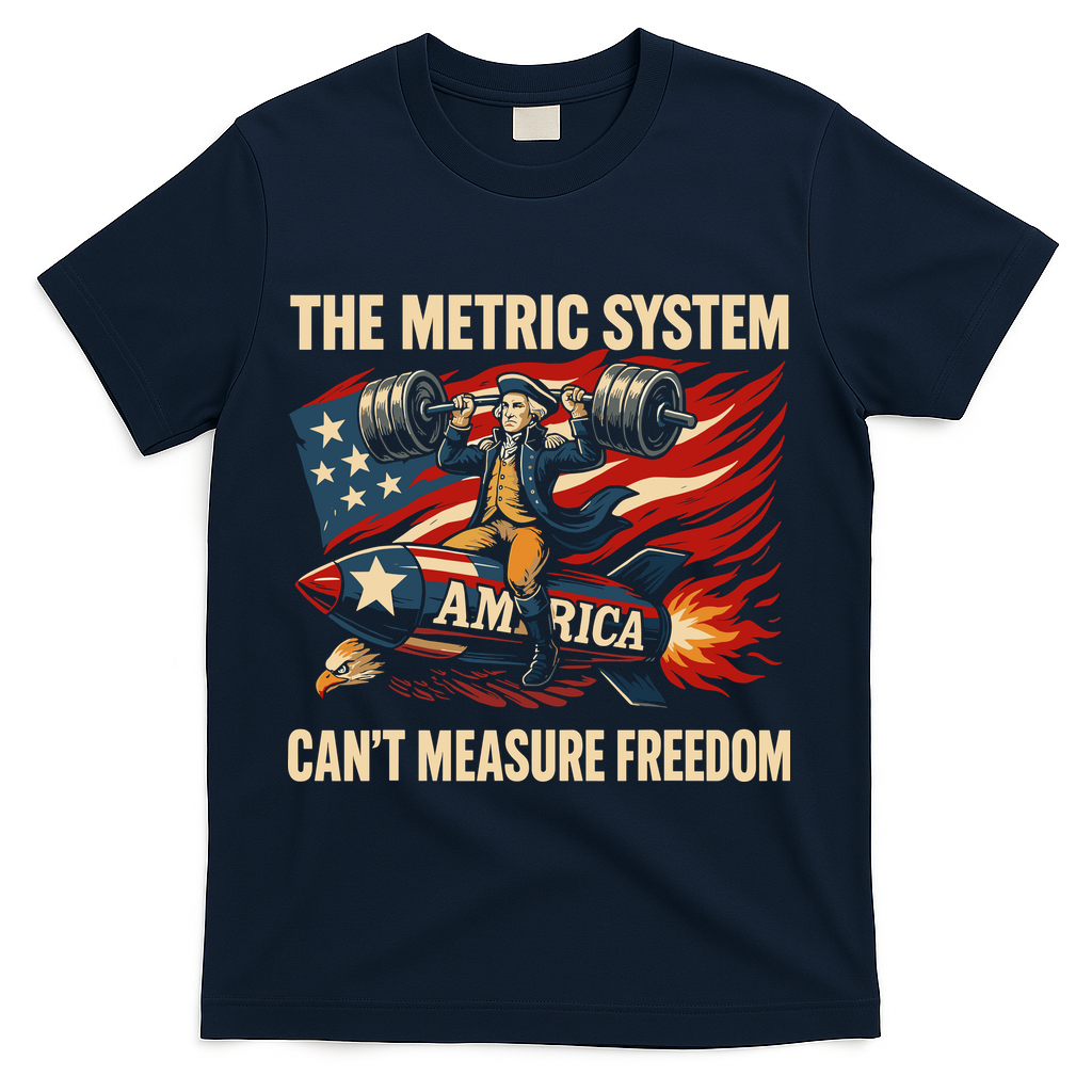 The Metruc System Can't Measure Freedom T-Shirt - Navy