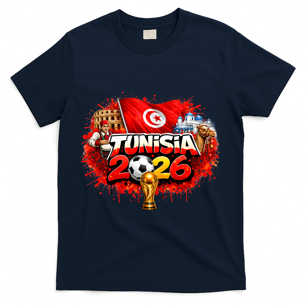 TUNISIA North America Soccer Tournament 2026 T-Shirt - Navy