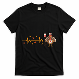 Thanksgiving Nurse Heartbeat Turkey Fall T-Shirt - Black