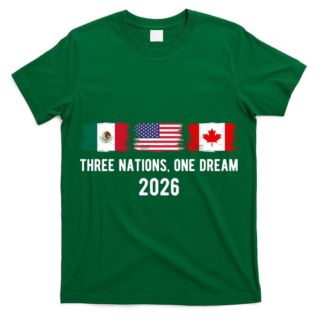 Three Nations One Dream 2026 International Soccer Tournament T-Shirt