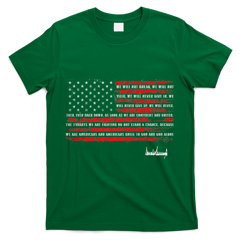 Trump Nation Proclamation Flag T-Shirt - Green