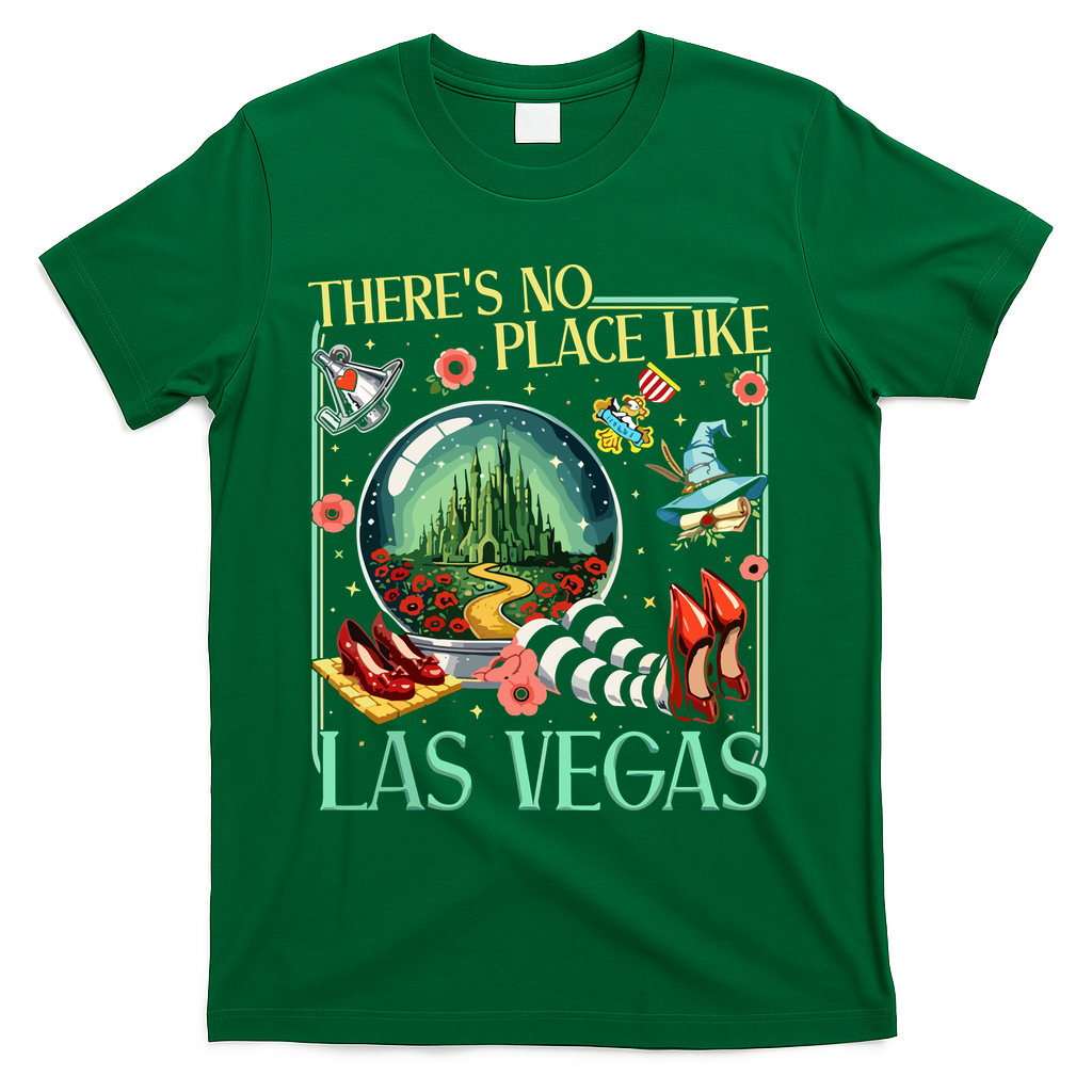 There's No Place Like Las Vegas Wizard T-Shirt - Green