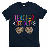 Teacher Off Duty Summer Break Cheetah T-Shirt - Navy