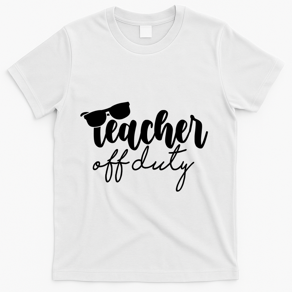 Teacher Off Duty Summer Break T-Shirt - White