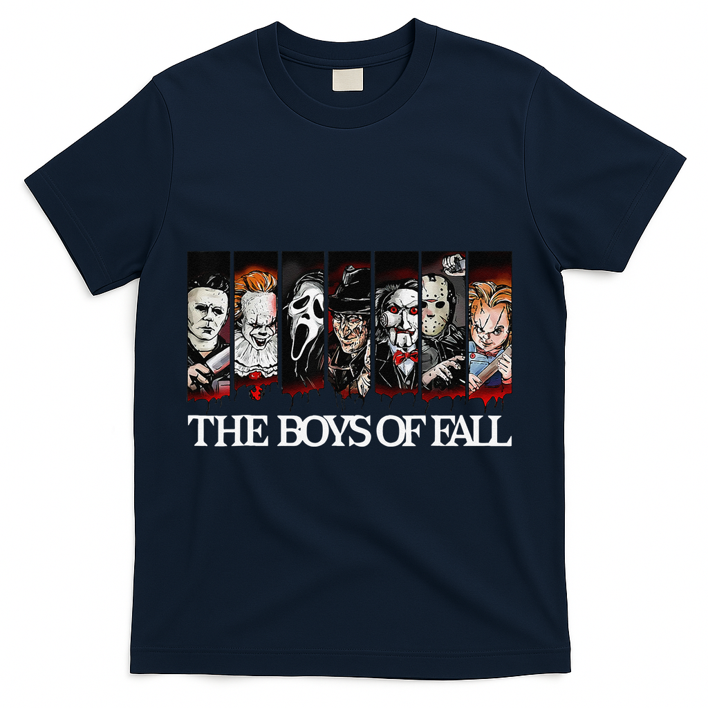 The Of Fall Vintage Scary Horror Movie Halloween Autumn T-Shirt - Navy