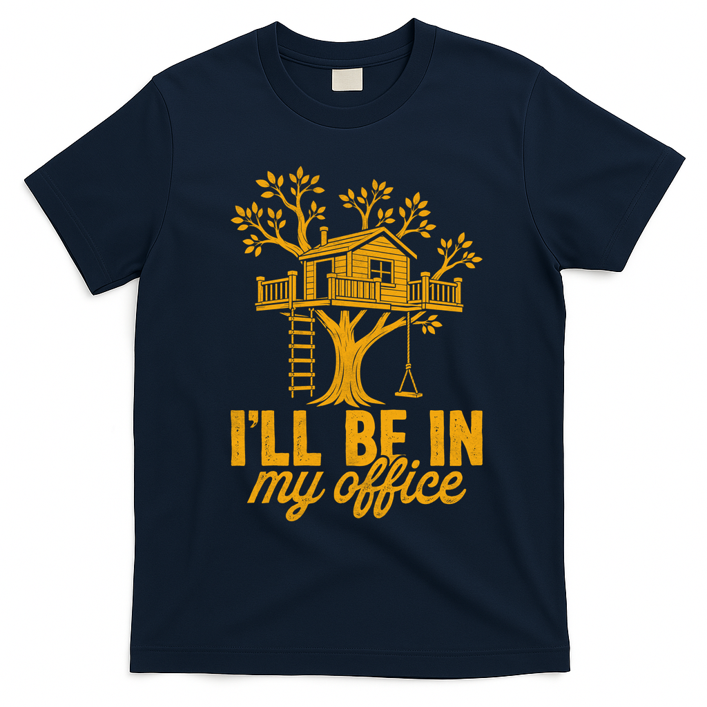 Treehouse Office I'll Be In My Office T-Shirt - Navy Blue