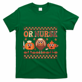 Thanksgiving Or Nurse Fall Pumpkin And Turkey Autumn Check T-Shirt - Green