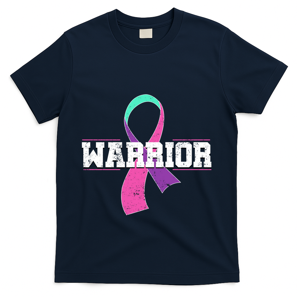 Thyroid Or Thyroid Awareness Or Thyroid Cancer Warrior Cute T-Shirt - Navy