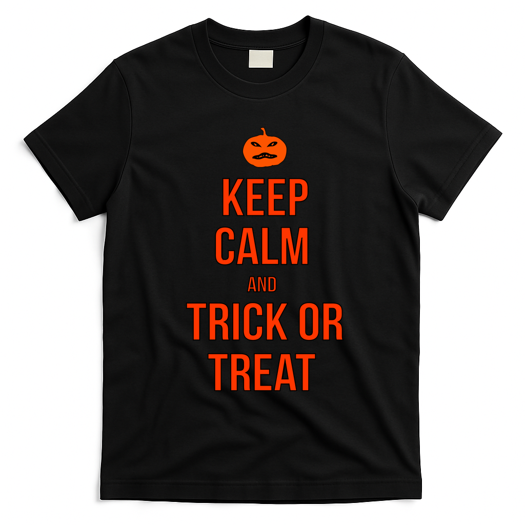 Keep Calm And Trick Or Treat T-Shirt - Black