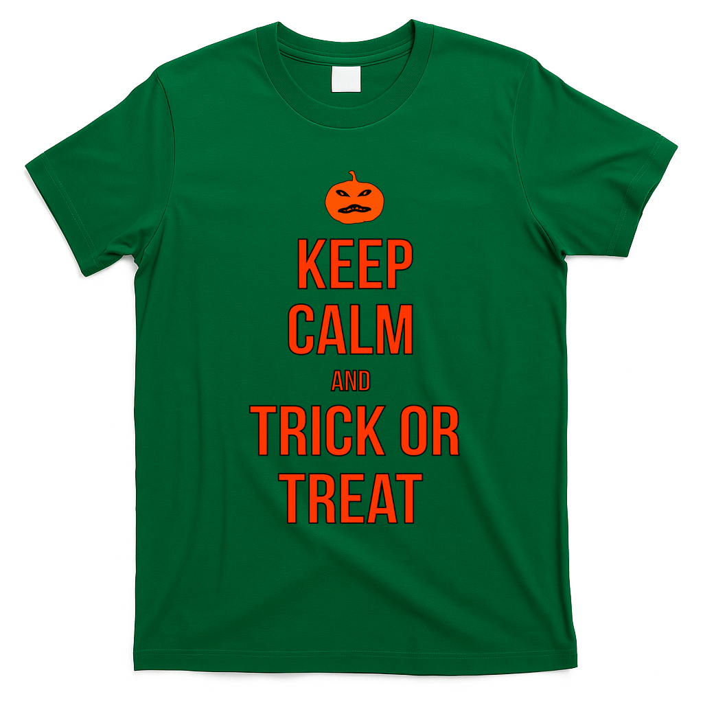 Keep Calm And Trick Or Treat T-Shirt - Irish Green