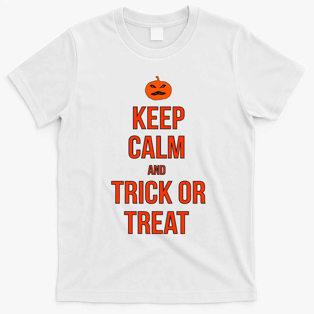 Keep Calm And Trick Or Treat T-Shirt - White