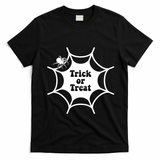 Trick Or Treat Spider Web Halloween T-Shirt - Black