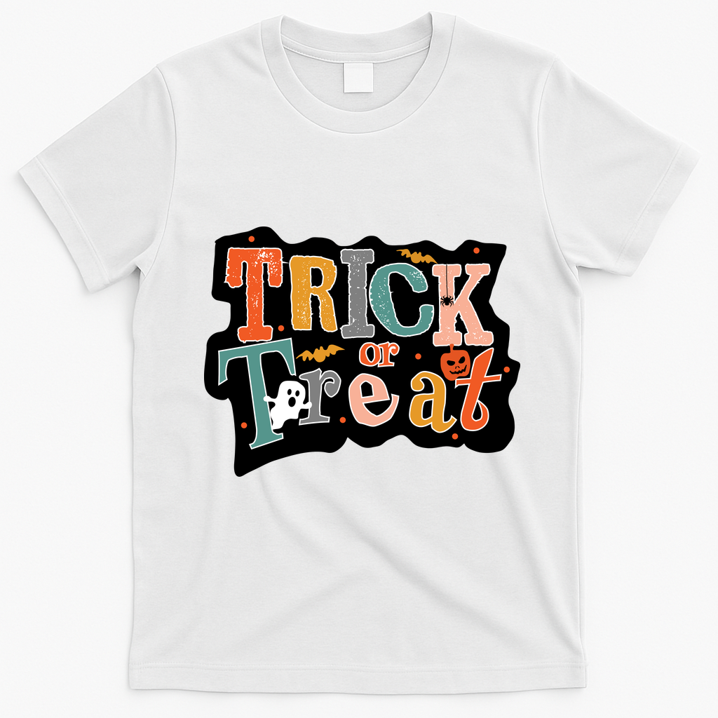 Trick Or Treat Halloween Spooky Gift Cute T-Shirt - White